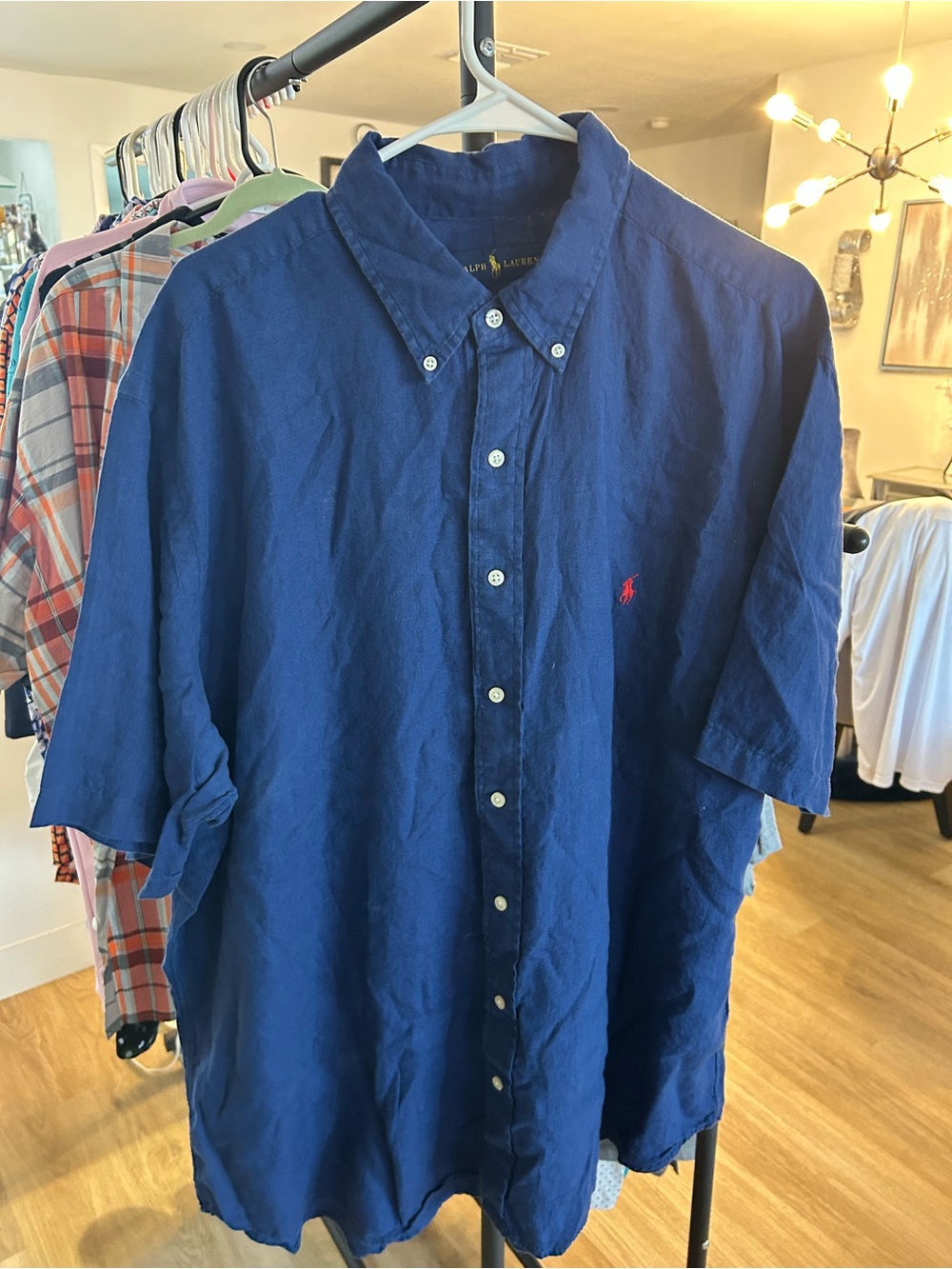 Ralph Lauren Navy Short-Sleeve Button-Down Shirt